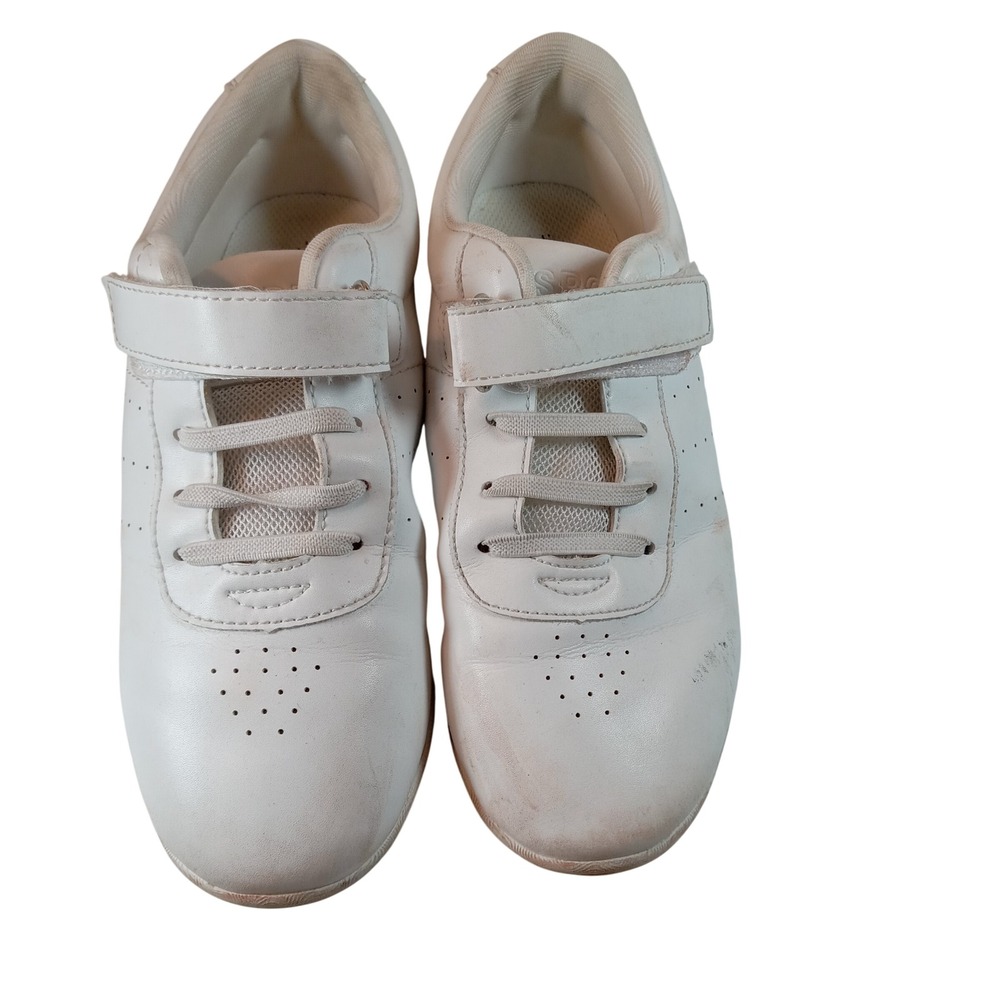 Ryka White Leather Cheer Shoes Split Sole Dance Sneakers Women Size 5 Camp Footb